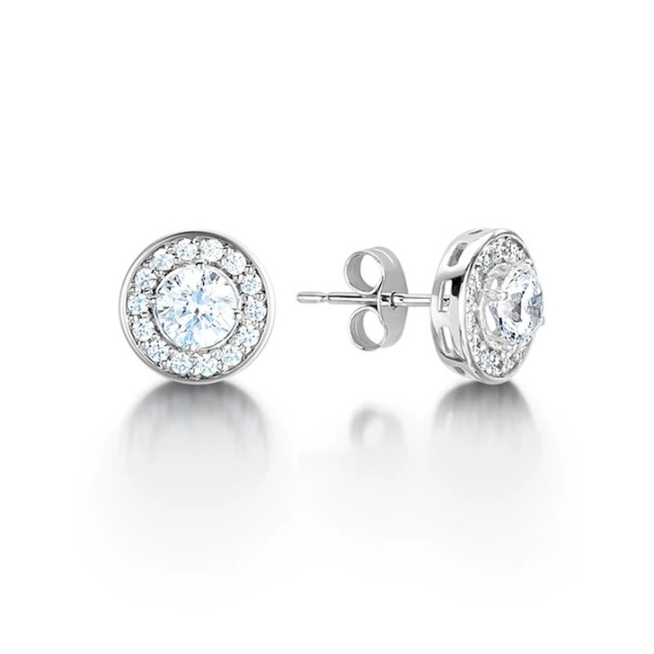 Round 18K Gold Lab-Grown Diamond Earring 1.5ct IGI