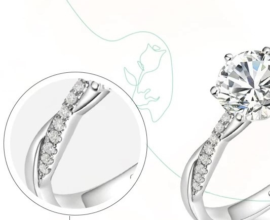 Classic Crown Style 18K Gold Lab-Grown Diamond Ring 6 Claw