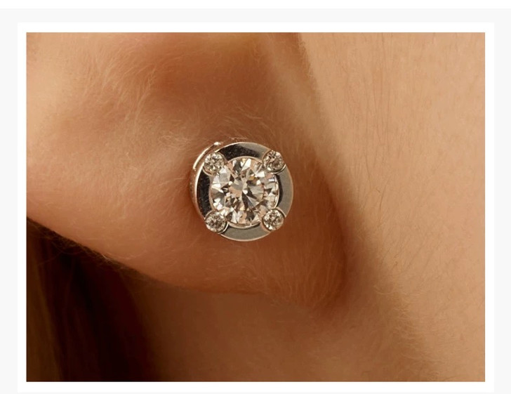 Abstract Four-leaf Clover Design 18K Gold Lab-Grown Diamond Earring 0.6ct D VS1 IGI