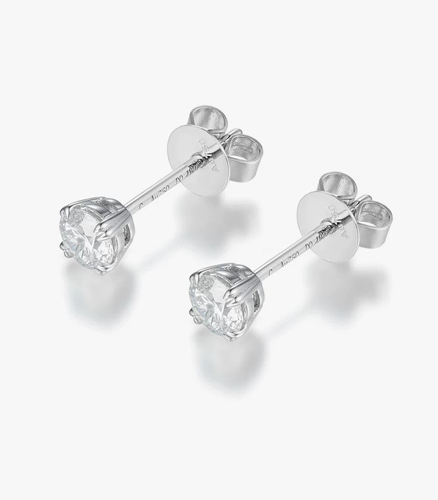 Simple Three-Dimensional Sense Lab-Grown Diamond Earring
