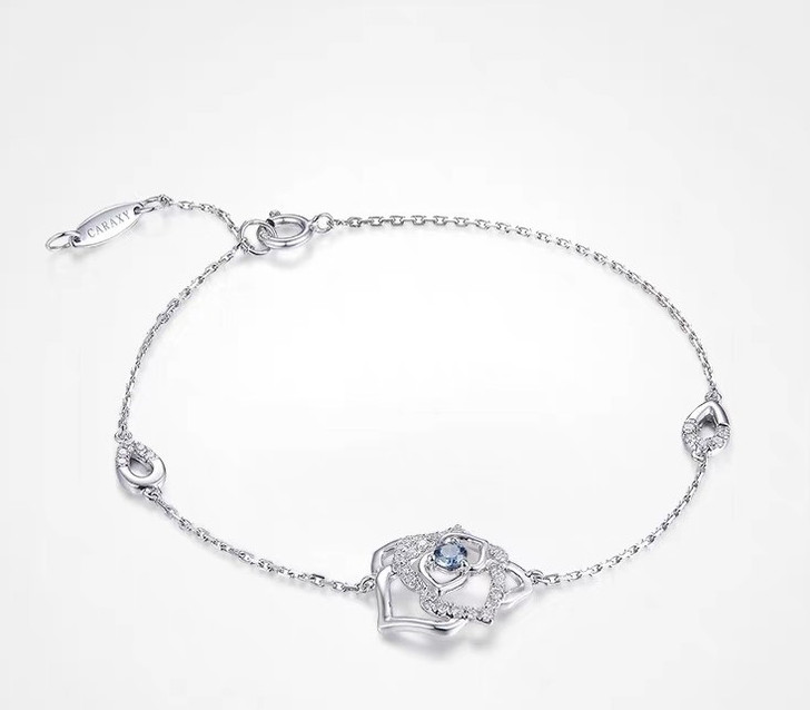 Colorful Rose Lab-Grown Diamond Bracelet 0.25ct IGI