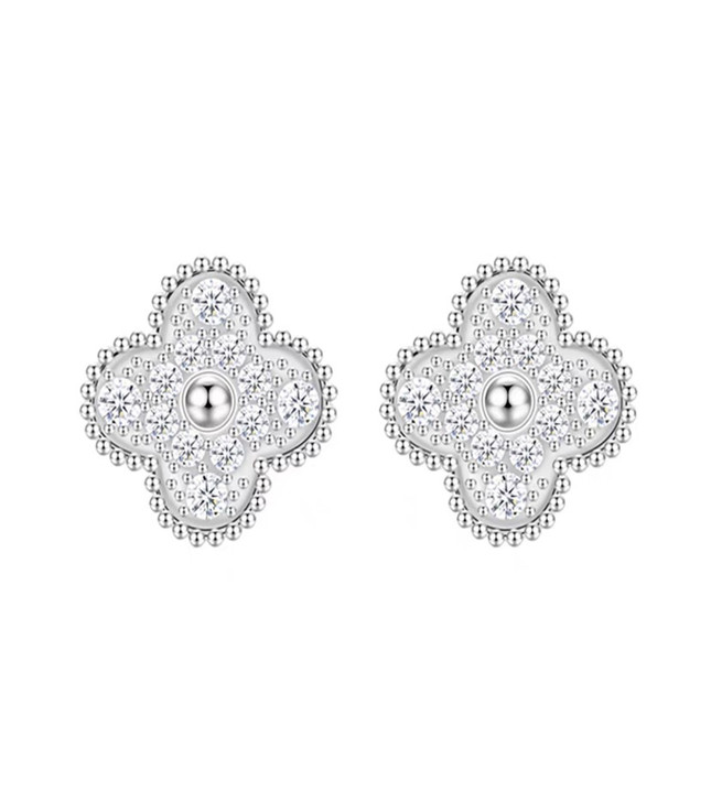 Clover 18K White Gold Lab-Grown Diamond Earring 0.80ct D VS1 IGI