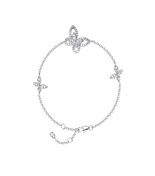 Butterfly 18K White Gold Lab-Grown Diamond Bracelet 0.61ct D VS1 IGI