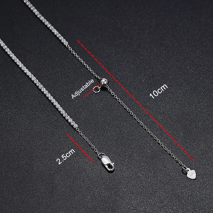 Sparkling Pave Moissanite Tennis Necklace