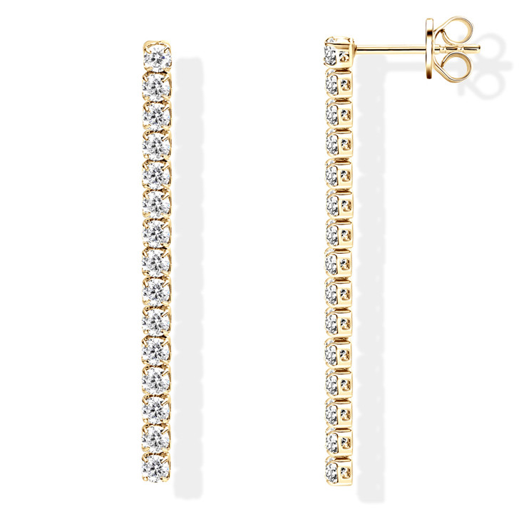 2.5mm Sparkling Moissanite Drop Tassel Earrings