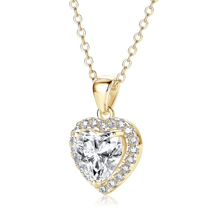 2.0 Carat  Sparkling Heart Shaped Moissanite Pendant Necklace