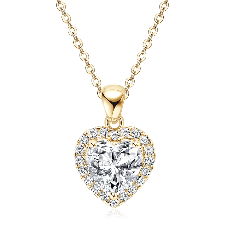 2.0 Carat  Sparkling Heart Shaped Moissanite Pendant Necklace