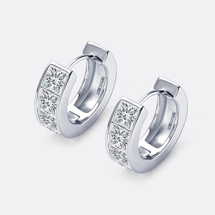 Sparkling Moissanite Hoop Earrings