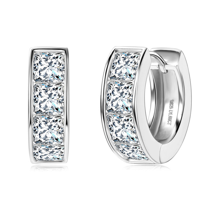 Sparkling Moissanite Hoop Earrings