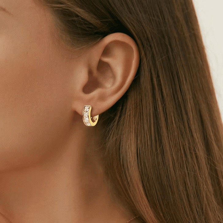 Sparkling Moissanite Hoop Earrings