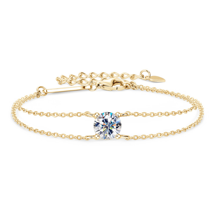 1.0ctw Moissanite Double Strand Fashion Bracelet