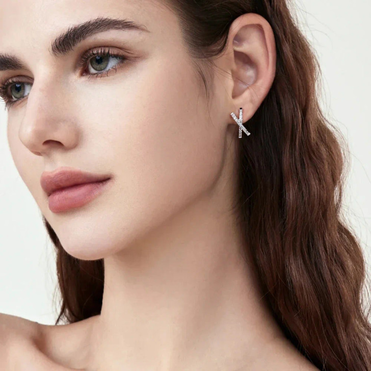 0.3 Carat Sparkling Moissanite Crossover Hoop Earrings