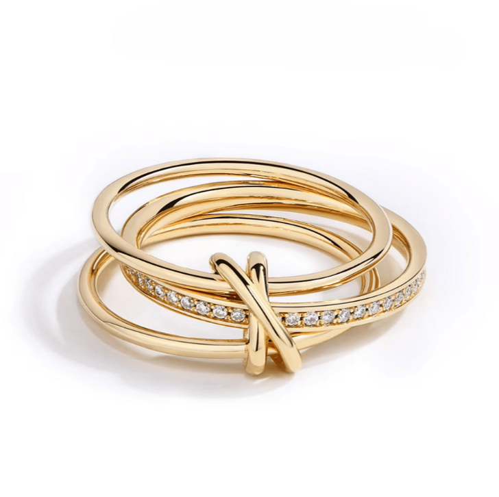 Embracing Infinite Sparkling Moissanite Crossover Ring