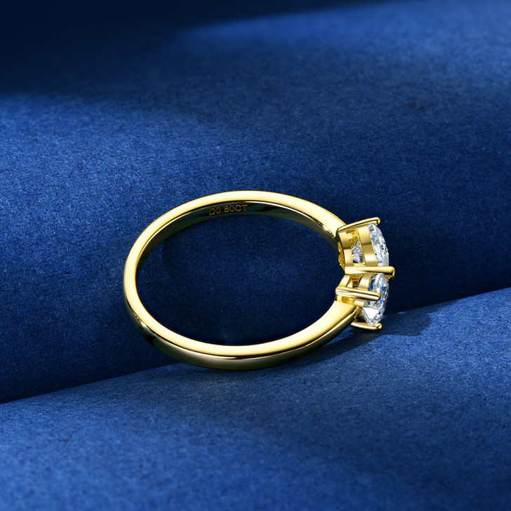 Sparkling 14k Gold Plated Moissanite Bow Ring