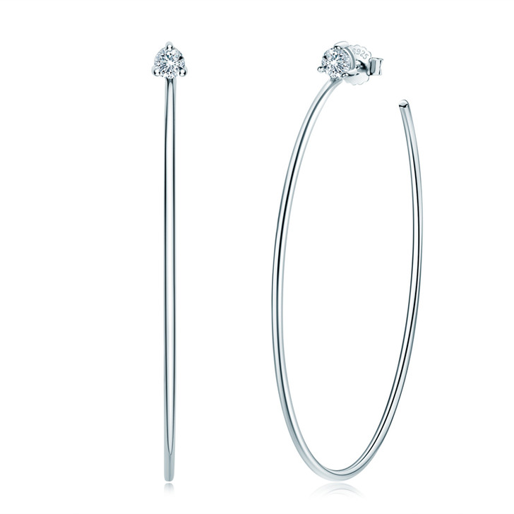 60mm Large Moissanite Hoops Earrings