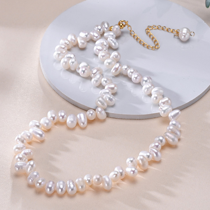 EONCO Aurelia Freshwater Pearl Necklace in 925 Sterling Silver