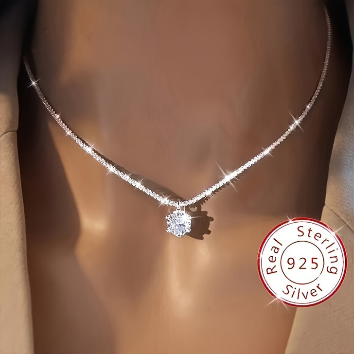 Solene sterling silver pendant necklace