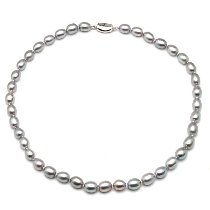 Selene Grey Freshwater Pearl Strand Necklace for Women
