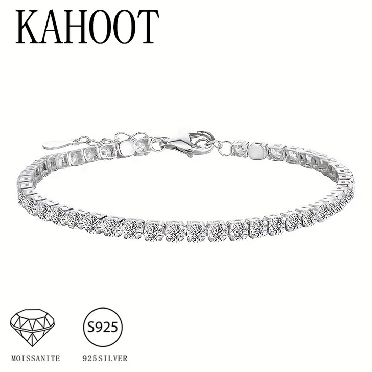 Riviera silver tone moissanite tennis bracelet
