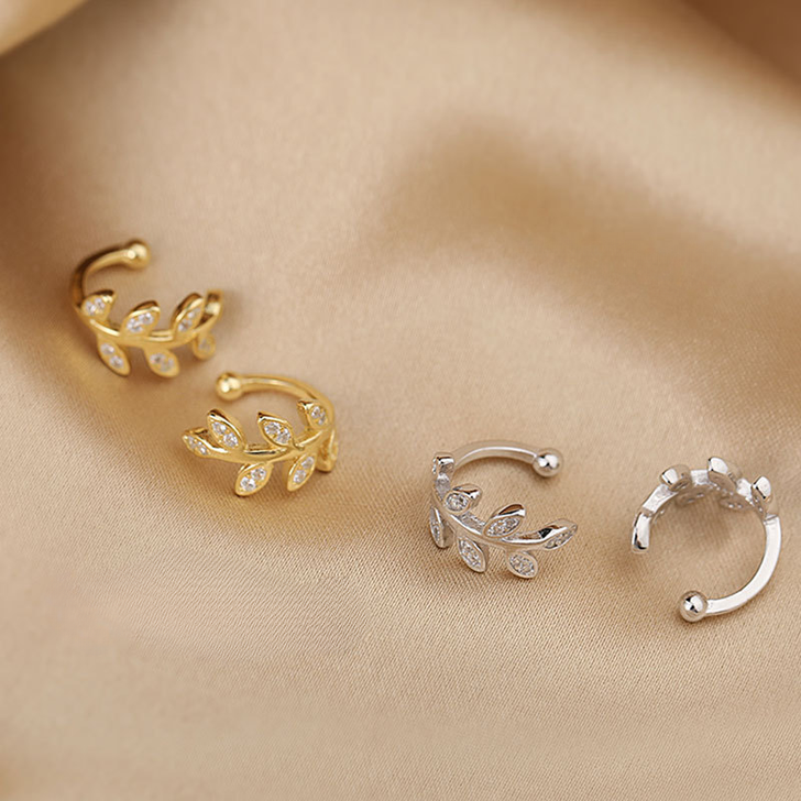EONCO Laurel Sterling Silver Ear Cuff for Women