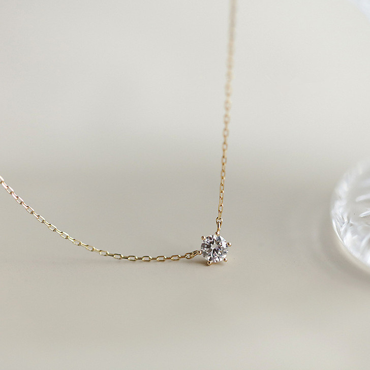 Fleur Gold-Tone Sterling Silver Solitaire Necklace for Women