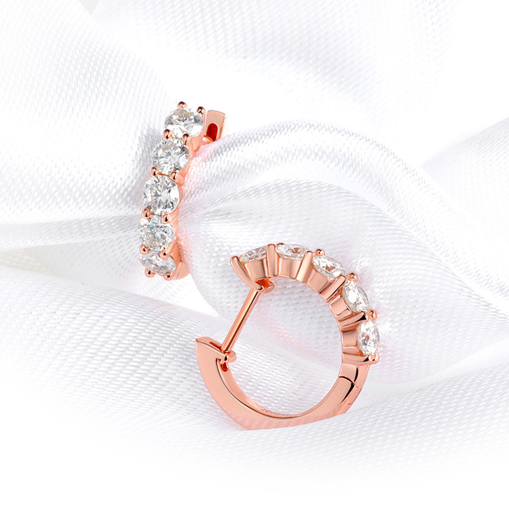 EONCO Étoile Moissanite Hoop Earrings for Women