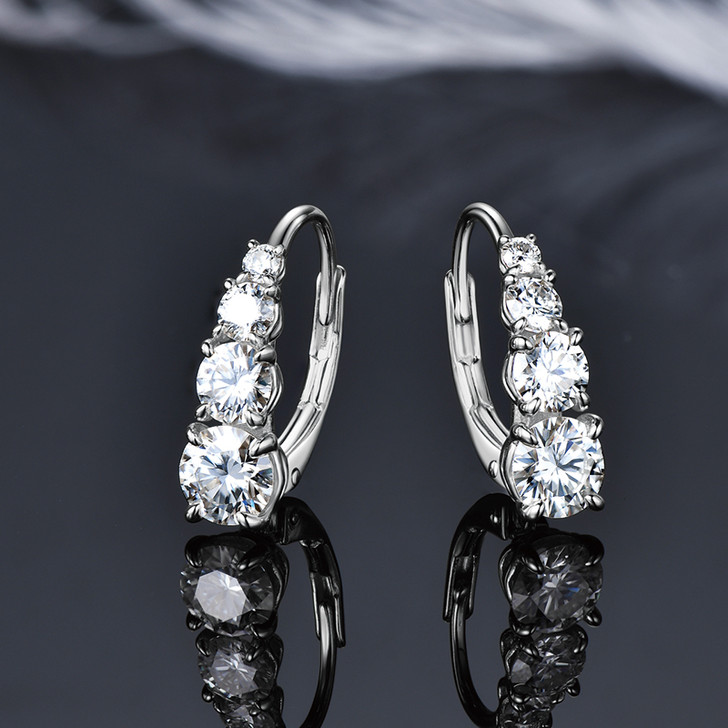EONCO Radiance Moissanite Hoop Earrings for Women