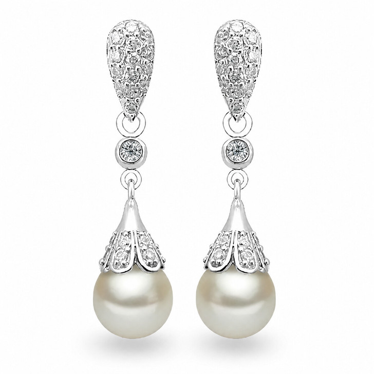 Freshwater Pearl Drop Earrings in 925 Sterling Silver