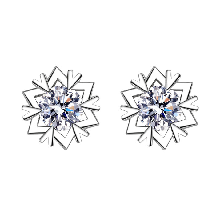 Silver tone mini huggie earrings detail