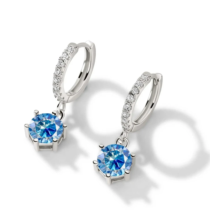 1ct Moissanite Drop Earrings in 925 Sterling Silver