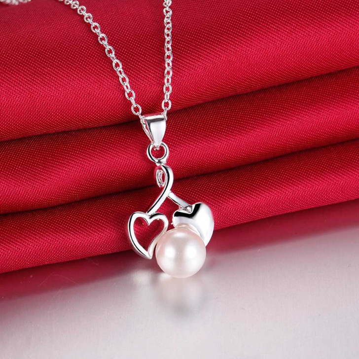 Freshwater Pearl Pendant Necklace in 925 Sterling Silver – product view 5
