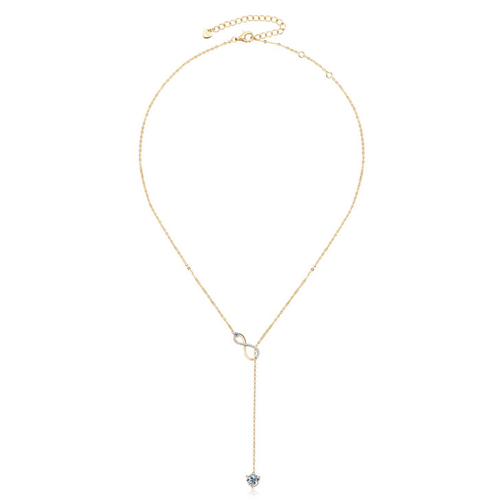 Classic Infinity Loop Chain Necklace 18K Yellow Gold Plating