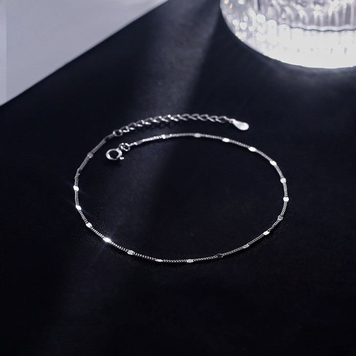 Charm anklet for women in silver tone