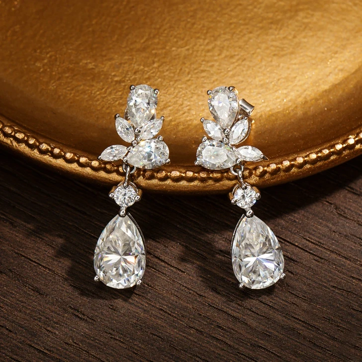 All moissanite 8.8ct stud earrings product view