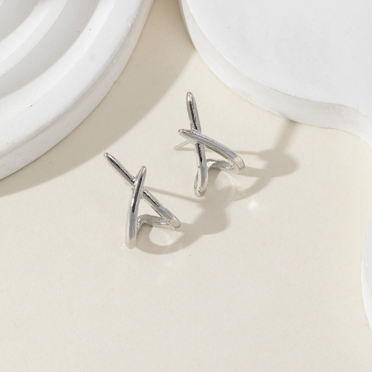 Stud Earrings for Women – Silver Tone