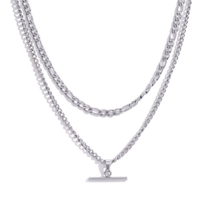 Layered Necklace for Women – Silver Tone