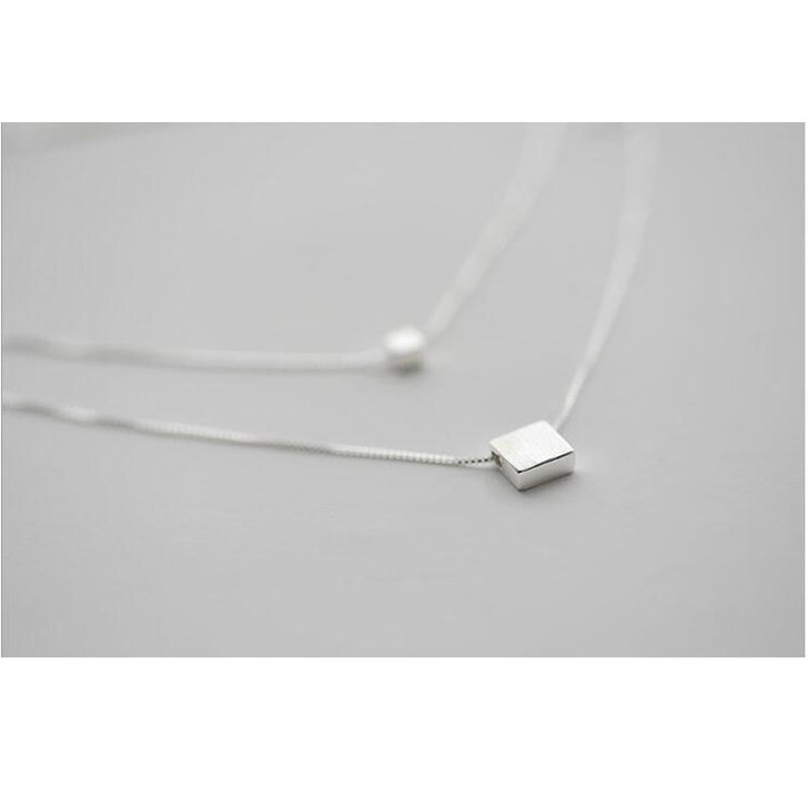 Square Box Necklace for Women – White – product image