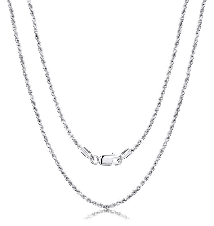 Dahlia Polished Chain Necklace for Women – Silver Tone