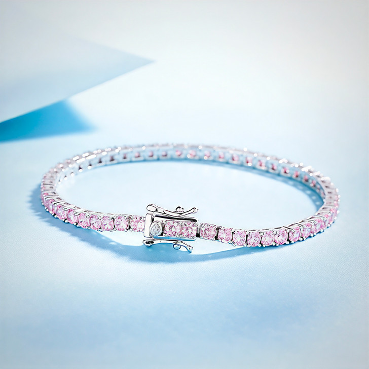 Kaia Cubic Zirconia Tennis Bracelet for Women – Silver Tone