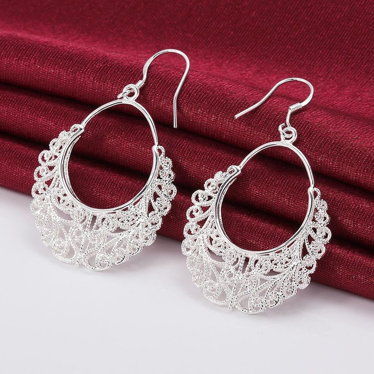 Elise Polished Statement Earrings for Women – Silver Tone