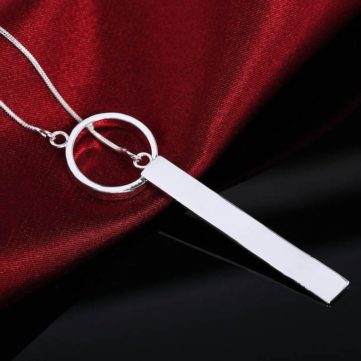 Elise Polished Pendant Necklace for Women – Silver Tone