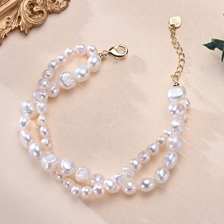 Iris Freshwater Pearl Chain Bracelet for Women – Gold Tone