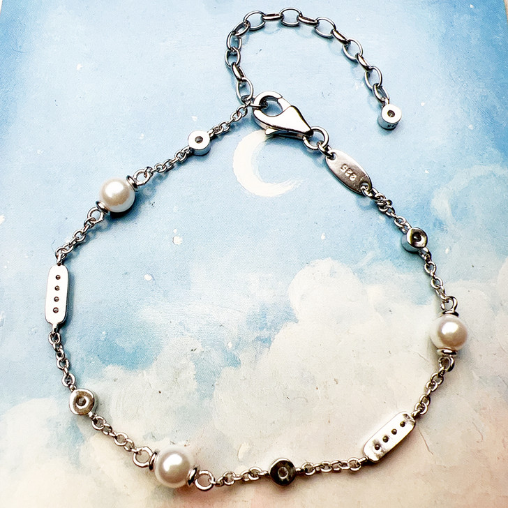 Olive Freshwater Pearl Classic Bracelet for Women – Silver Tone