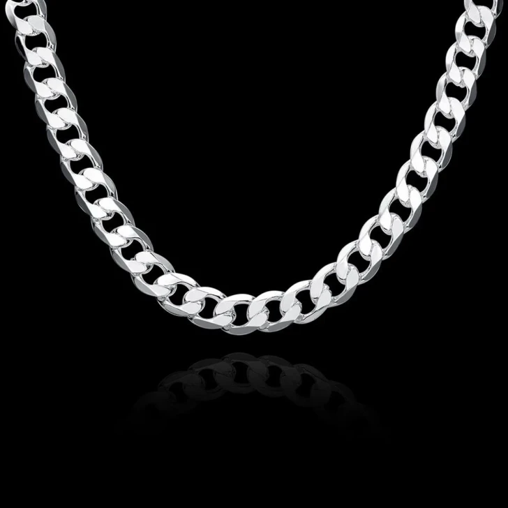 Luna Polished Chain Necklace for Men – Silver Tone