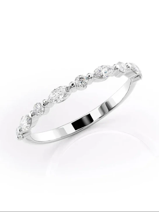 Piper Moissanite Marquise Ring for Women – Silver Tone