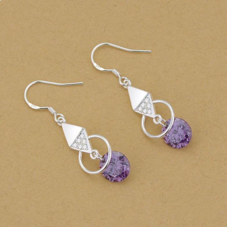 Cora Cubic Zirconia Statement Earrings for Women – Silver Tone