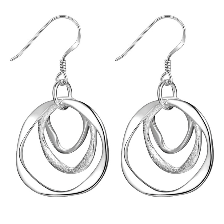 Elise Polished Statement Earrings for Women – Silver Tone Style B