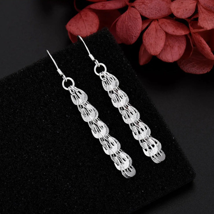 URMYLADY Sculptural Drop Earrings – 925 Sterling Silver Pair alternate view