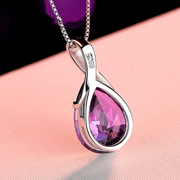 BUYEE Amethyst Pendant Necklace – Sterling Silver 45cm image 3