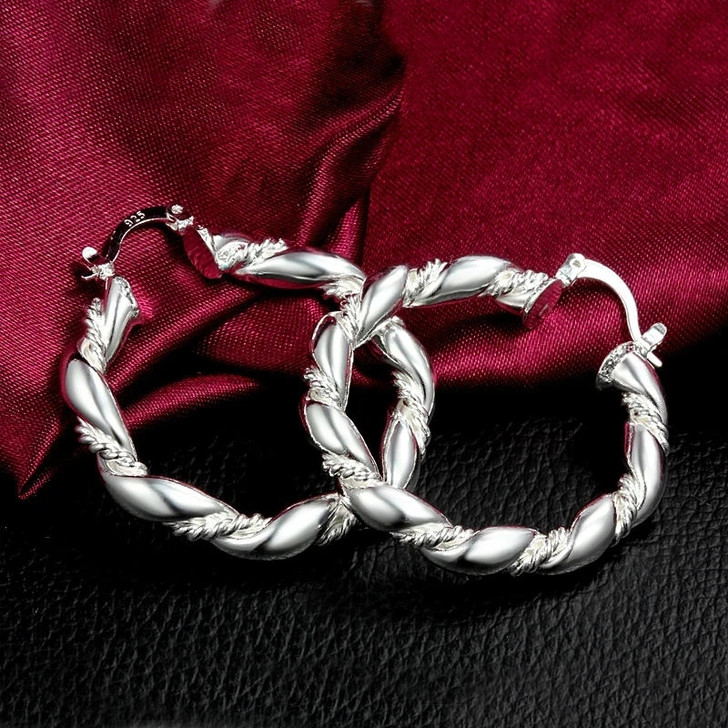 URMYLADY Polished Classic Hoop Earrings – Sterling Silver